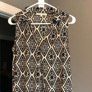 Daniel Rainn Sleeveless Blouse, White&Black, Small